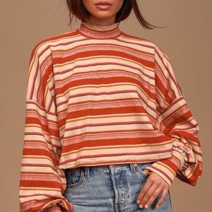Free People Striped Steph Balloon Sleeve Tee